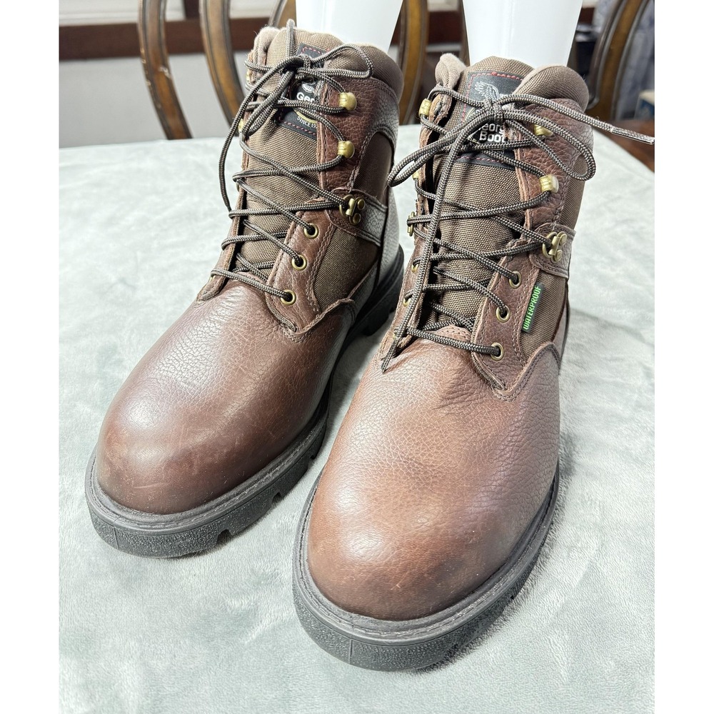 Georgia Boot Boots Mens Size 12 W Brown Leather Waterproof Work G105 Safety Toe